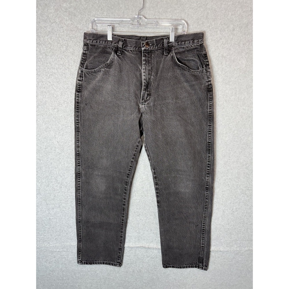 Rustler Jeans Mens 36x30 Black Tapered Leg Denim Pants Classic Relaxed Fit